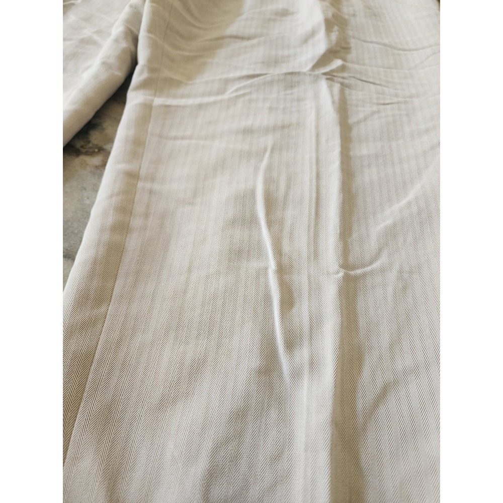Perry Ellis Mens 38x30 Beige Herringbone Pleated Dress Pants Modal Blend Tan - Picture 3 of 6